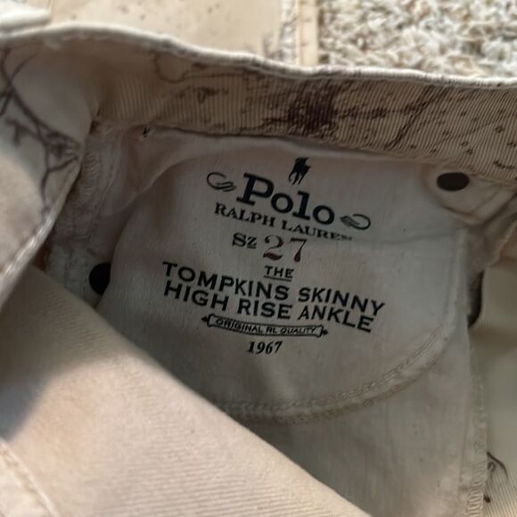 Polo Ralph Lauren-The Thompkins Skinny High Rise Ankle-World Map Pants -Size 27R - Picture 5 of 7